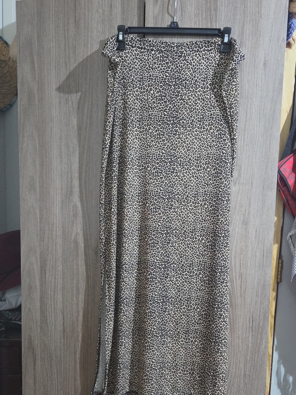 Susan Lawrence Cheetah Leopard Print Maxi Skirt in Beige, Black and Brown